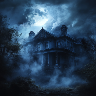 Creepy Horror House In The Mist