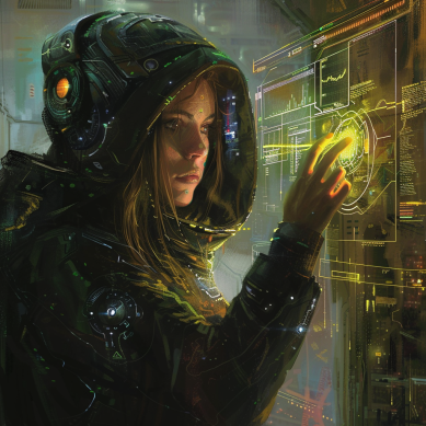 Science fiction hacker character