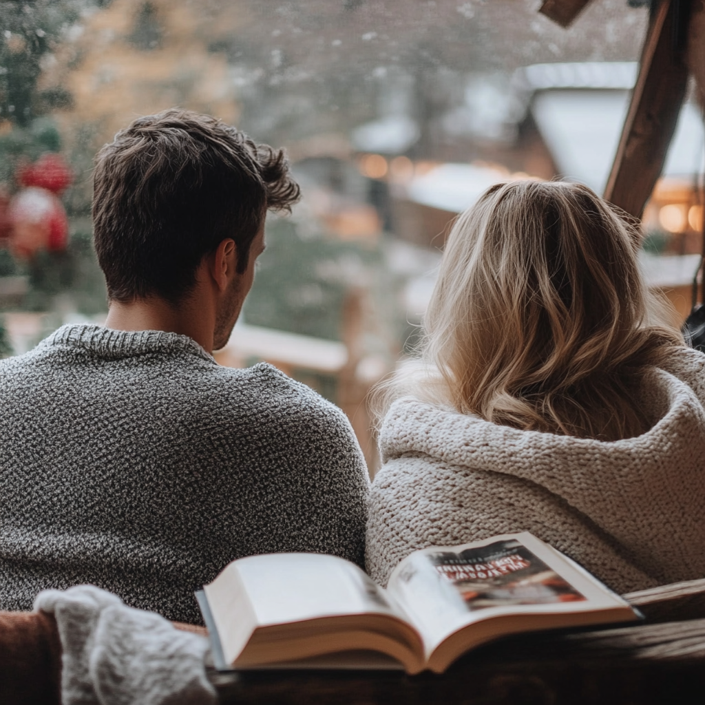 Build Up Emotional Intimacy. man and woman sitting side by side with their backs to the camera.
