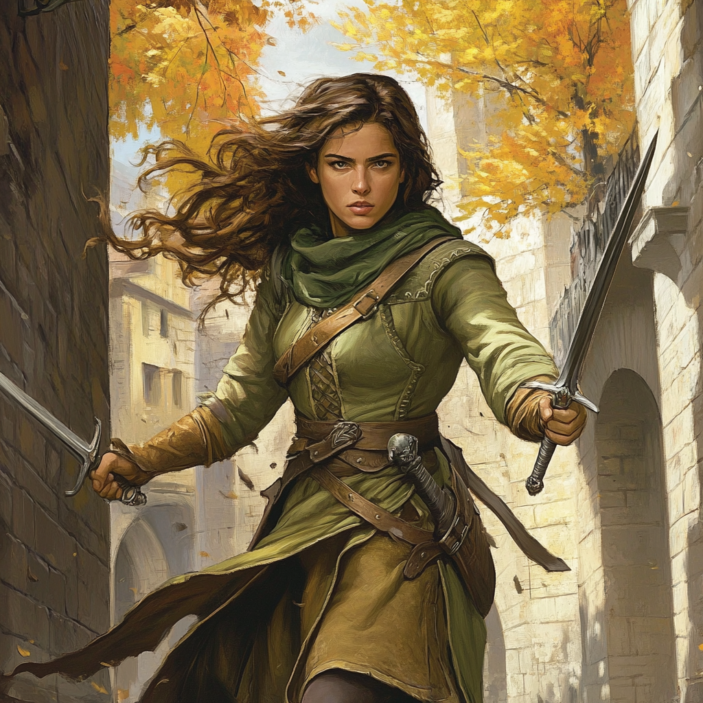 20 YA Fantasy Writing Prompts to Challenge Your Imagination. Teen girl armed with swords in a YA fantasy novel.