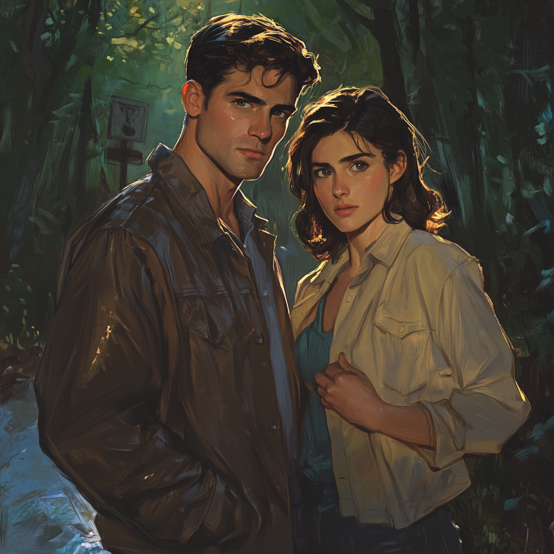 Protagonist couple in a horror novel